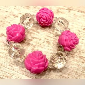 Vintage Tarina Tarantino Large Carved Rose Bracelet